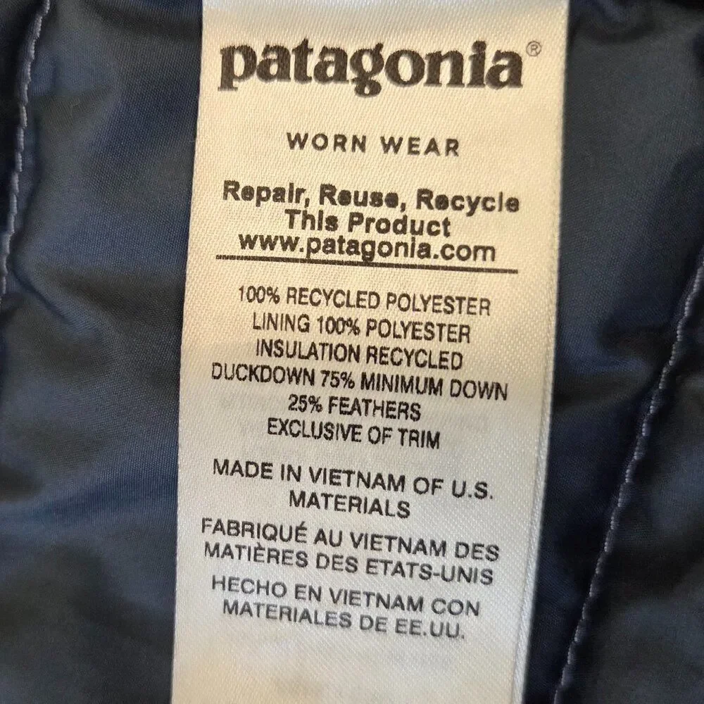 Patagonia Girls Tres 3 in 1 Parka Coat Size S / 8 Navy Blue Down Fill Winter Kid
